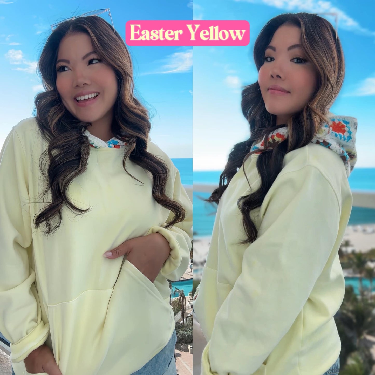 PREORDER - Crochet Ash Wash Hoodie - Easter Yellow