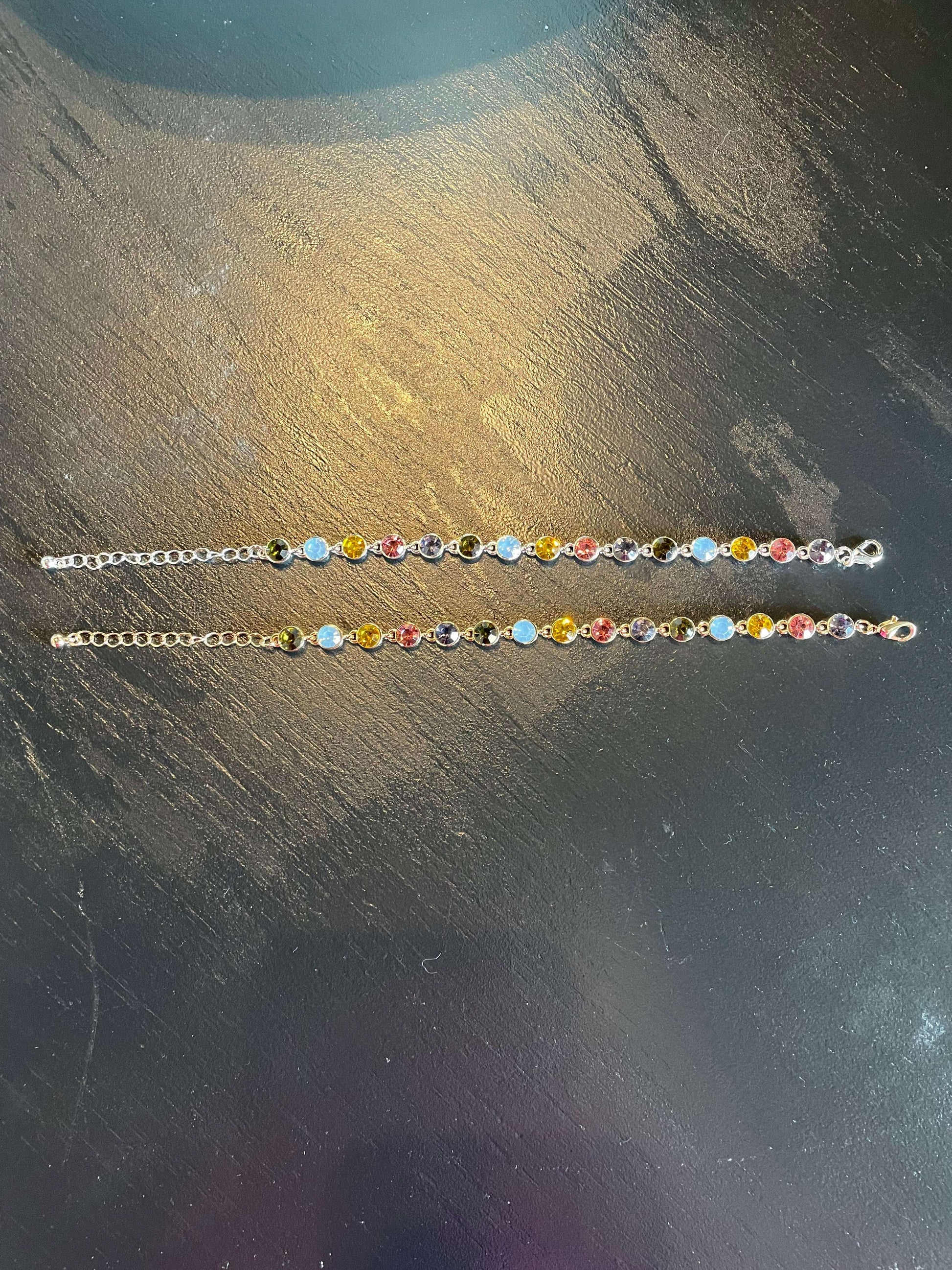 Multi Jewel Tone Crystal Link Bracelet - Style Junkie Boutique