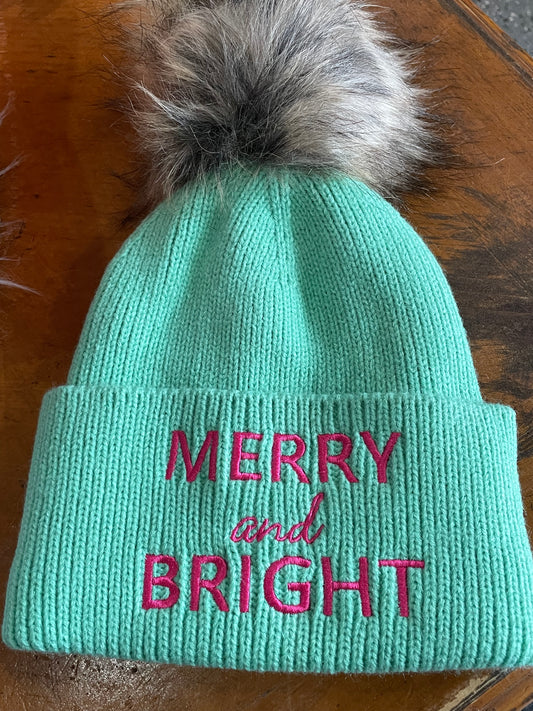 Merry & Bright Green Stocking Hat