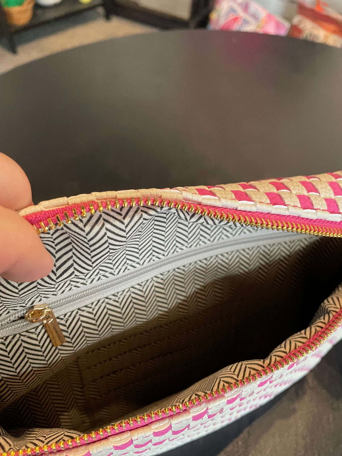 Pink Checker Crossbody