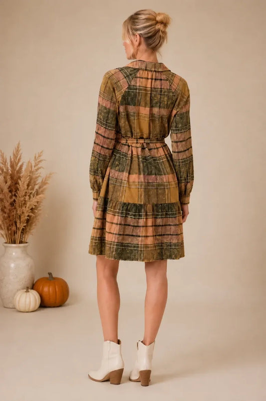 Flannel Tiered Dress