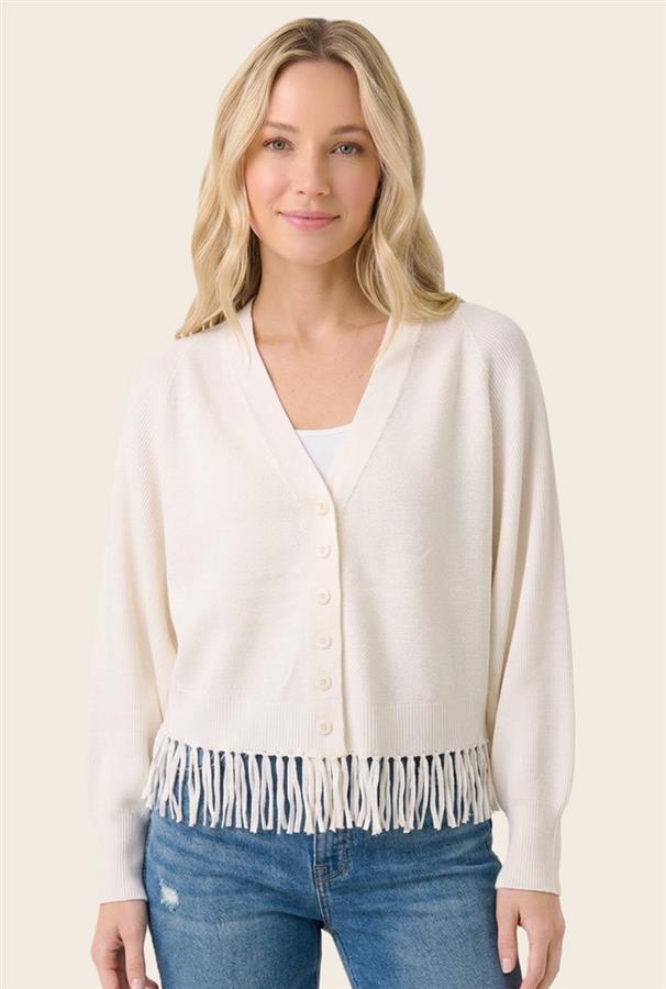 Ivory Fringe Cardigan