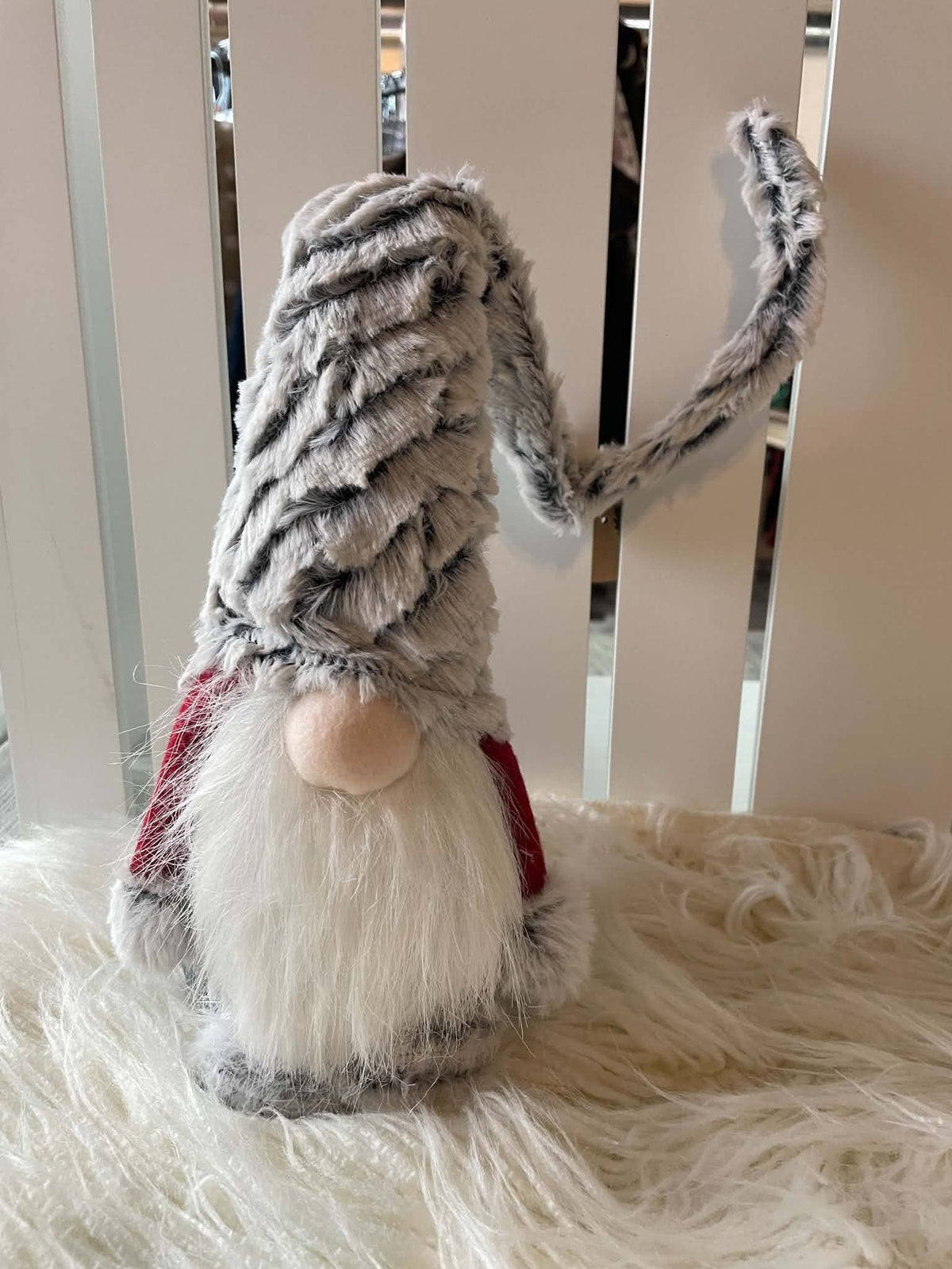 Grey & Red Holiday Shelf Sitter Gnome