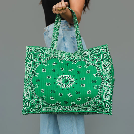 Green Paisley Tote