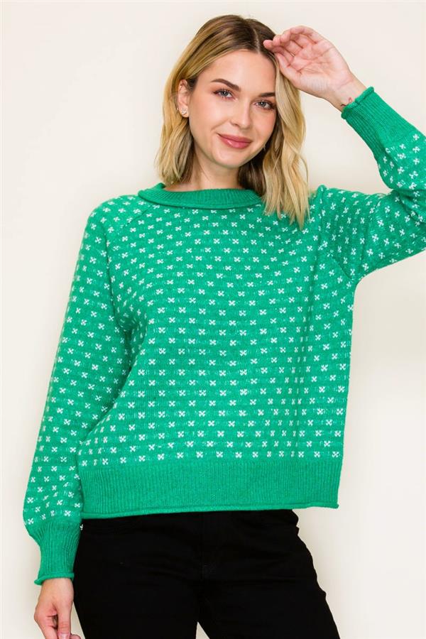 Green SnowflakeSweater