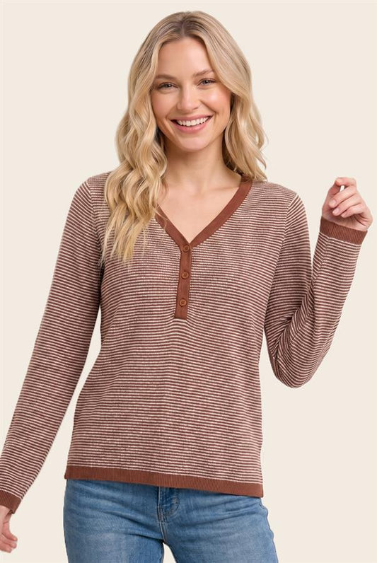 Copper Striped Henley