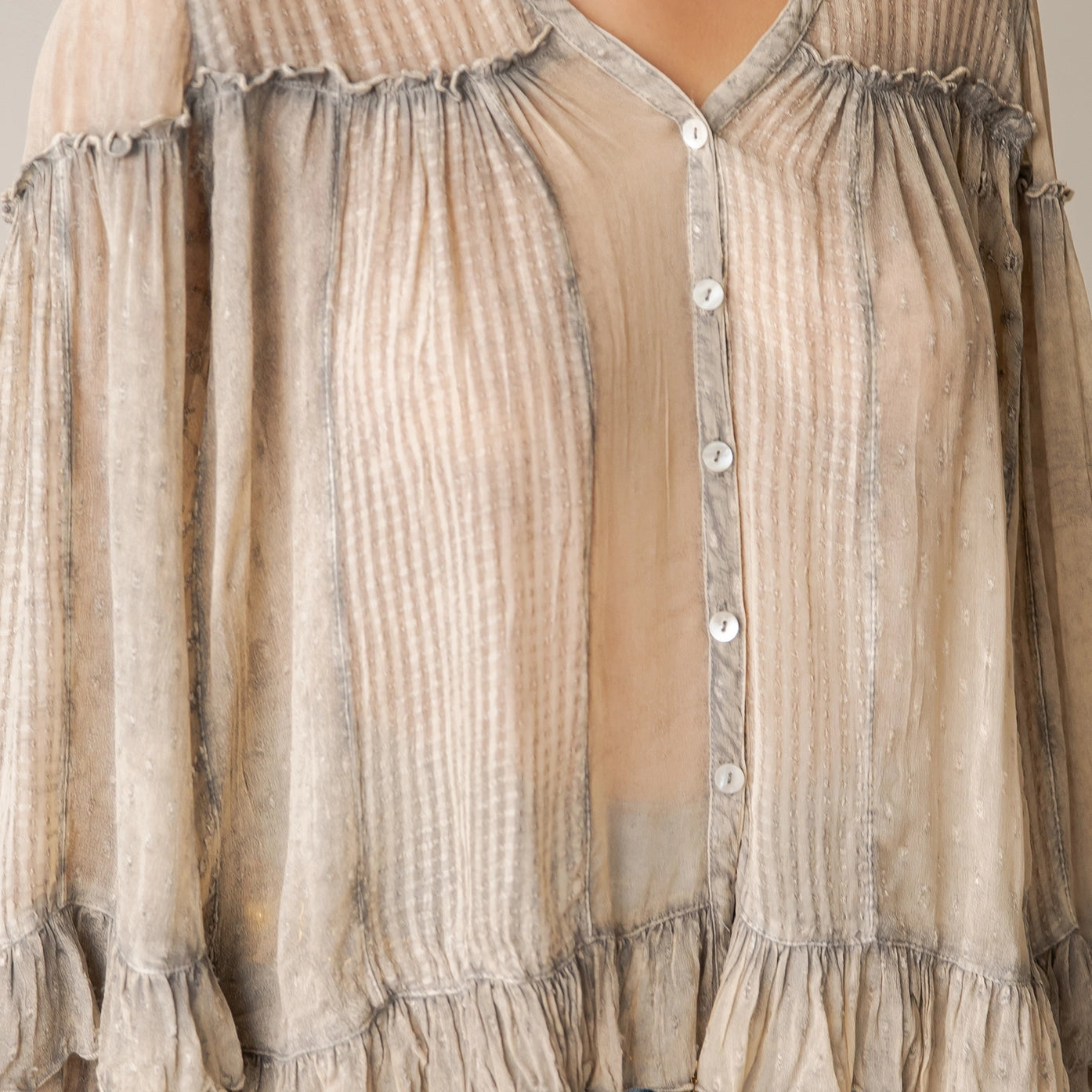 Sheer Ruffled Blouse