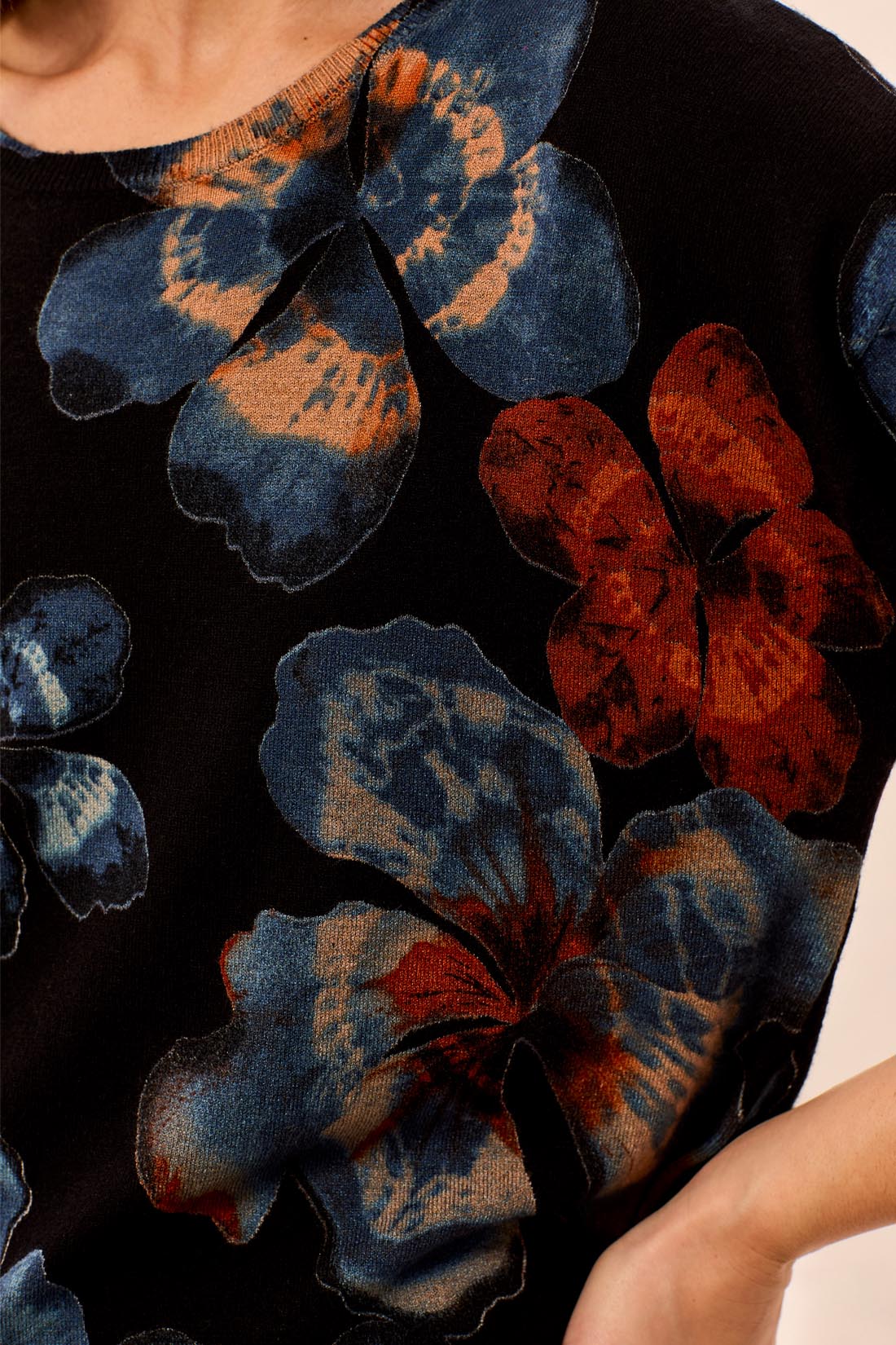 Black Floral Sweater