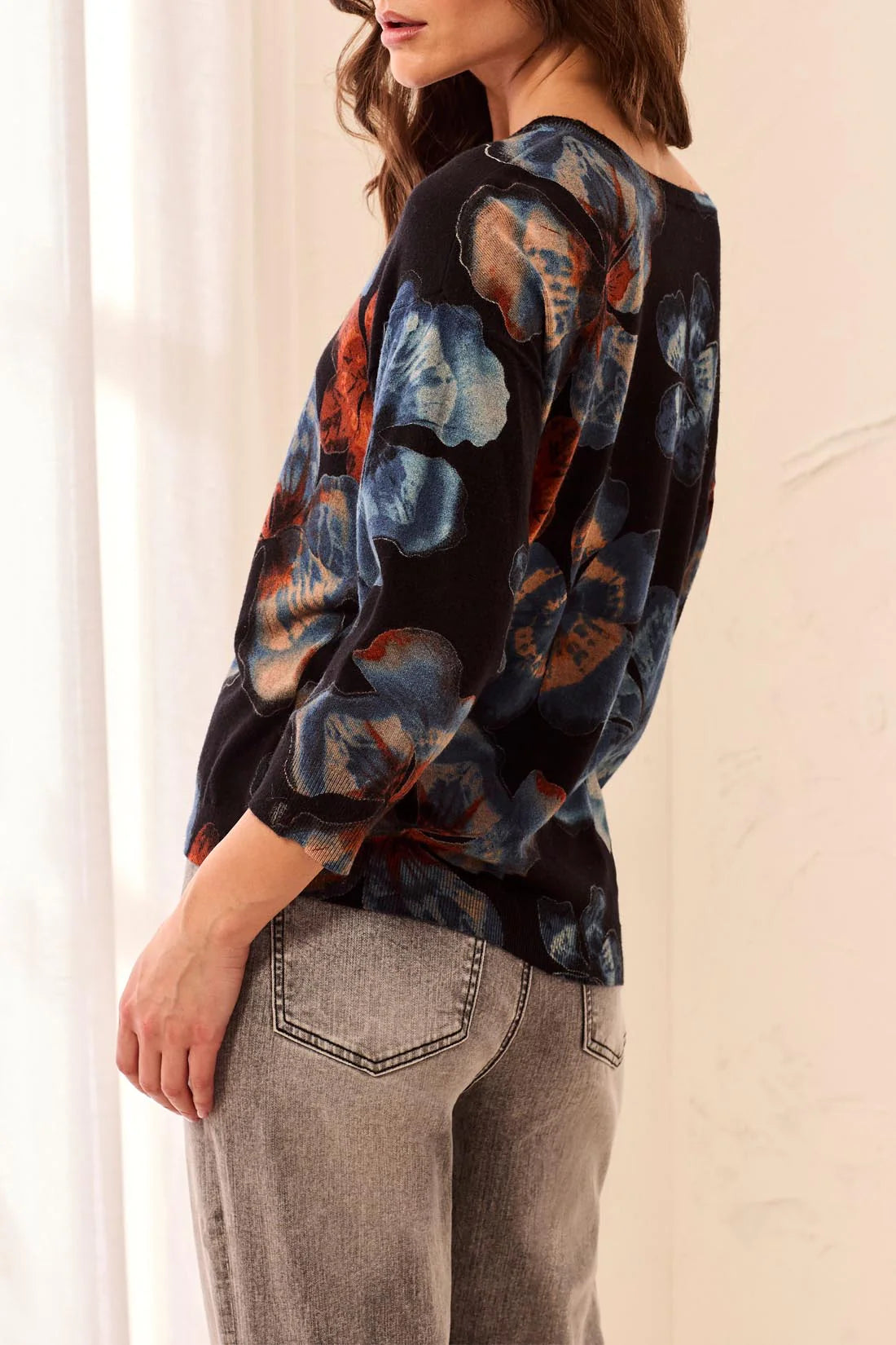 Black Floral Sweater
