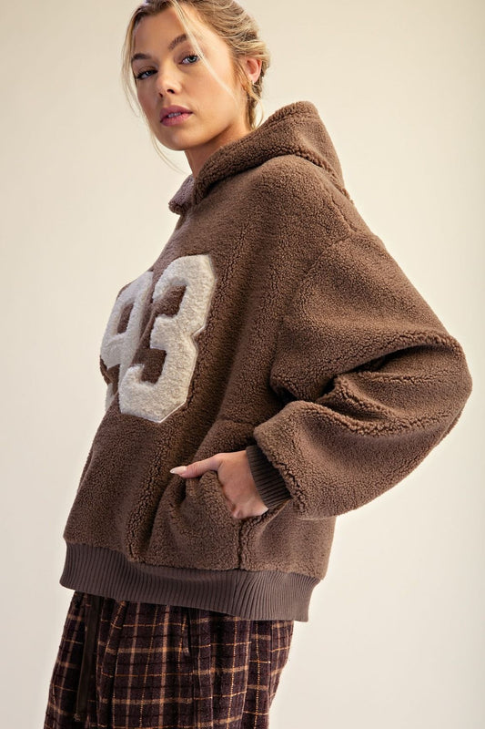 Mocha Sherpa Hooded Pullover
