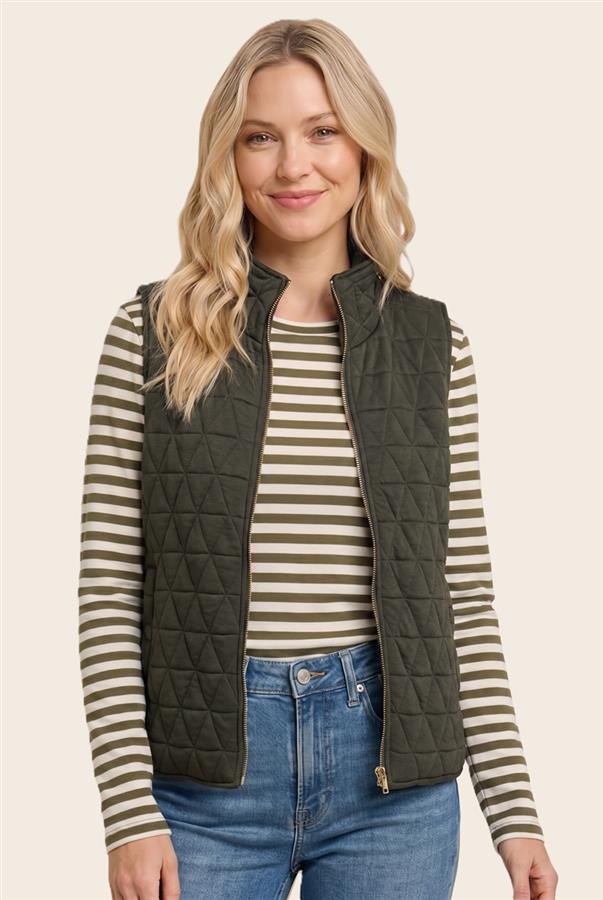 Olive Quilted Vest