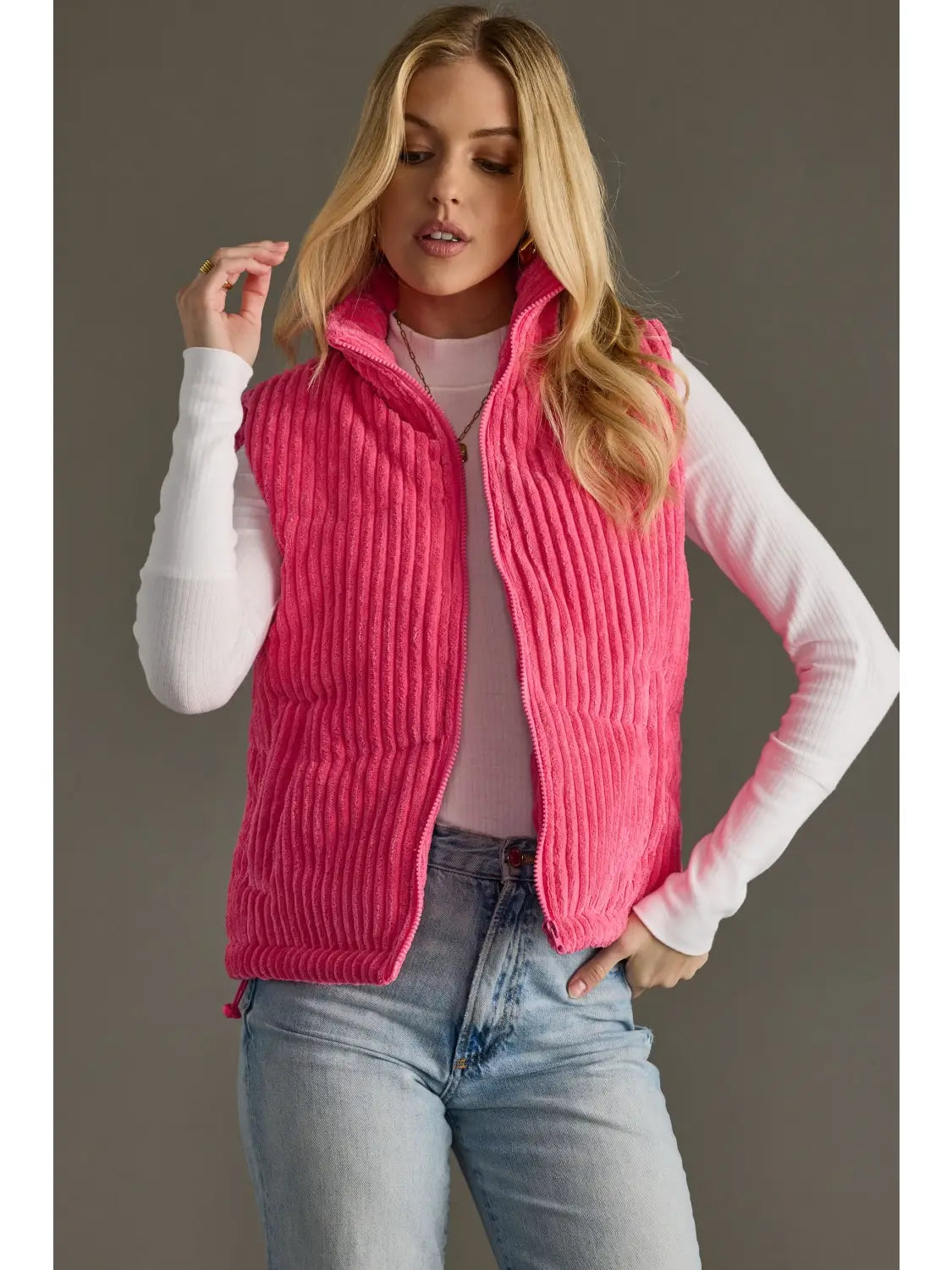 Pink Corduroy Vest