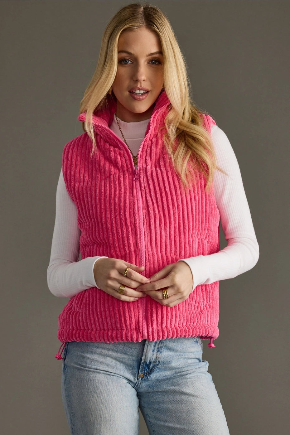 Pink Corduroy Vest