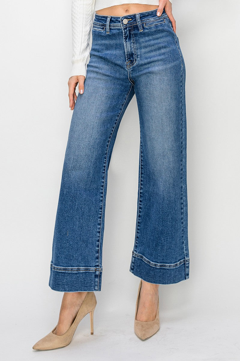Risen crop wide jean medium

