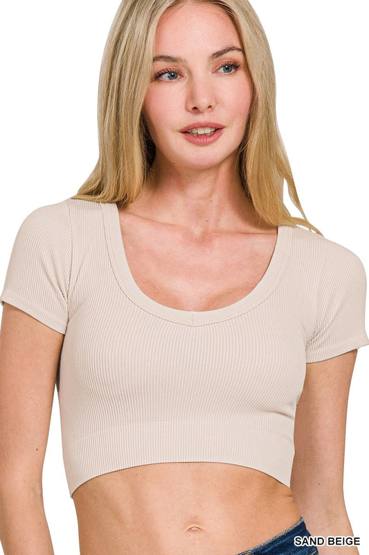 Ribbed Crop - Sand