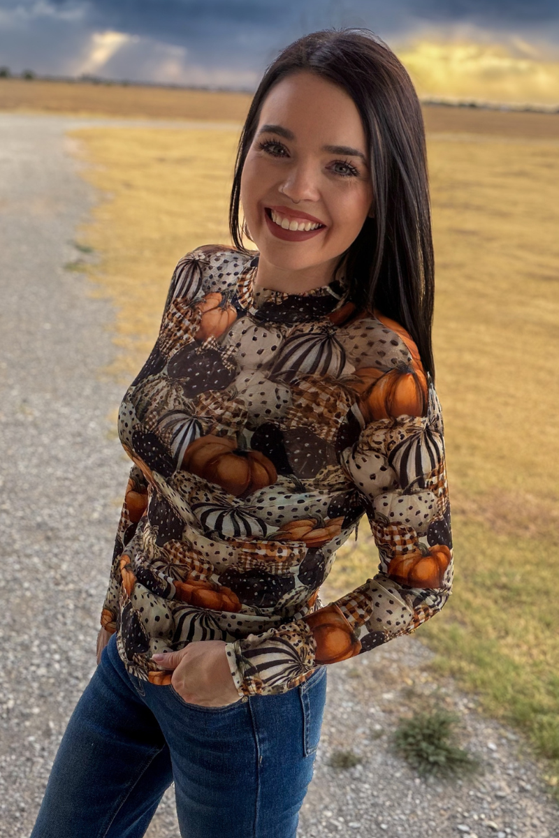 Sterling Kreek - Fall Charm Mesh Top - S