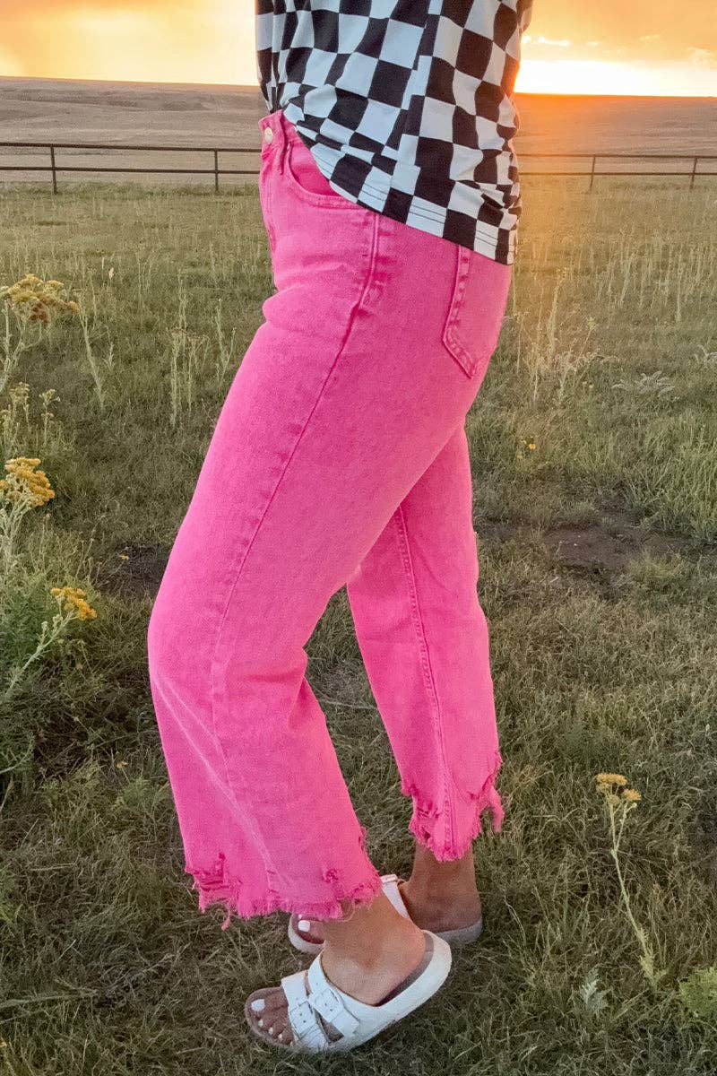 Retro Pink Crop Jeans