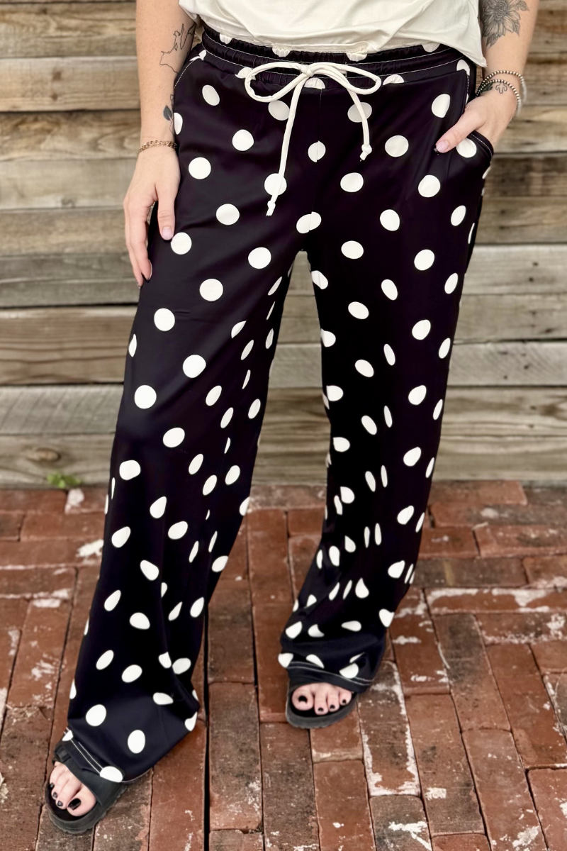 Polka Dot Posie Wide-Leg Comfy Pants