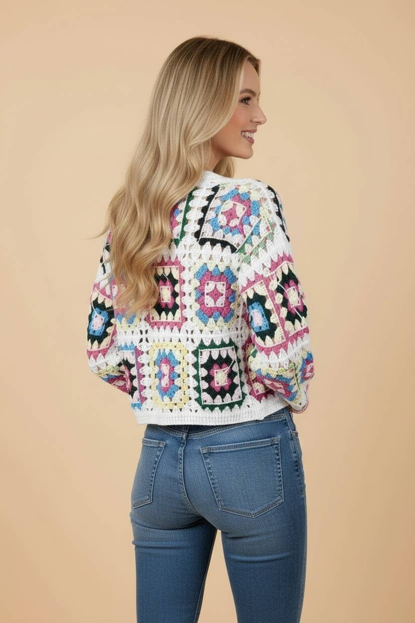 Granny Square Crochet Cardigan