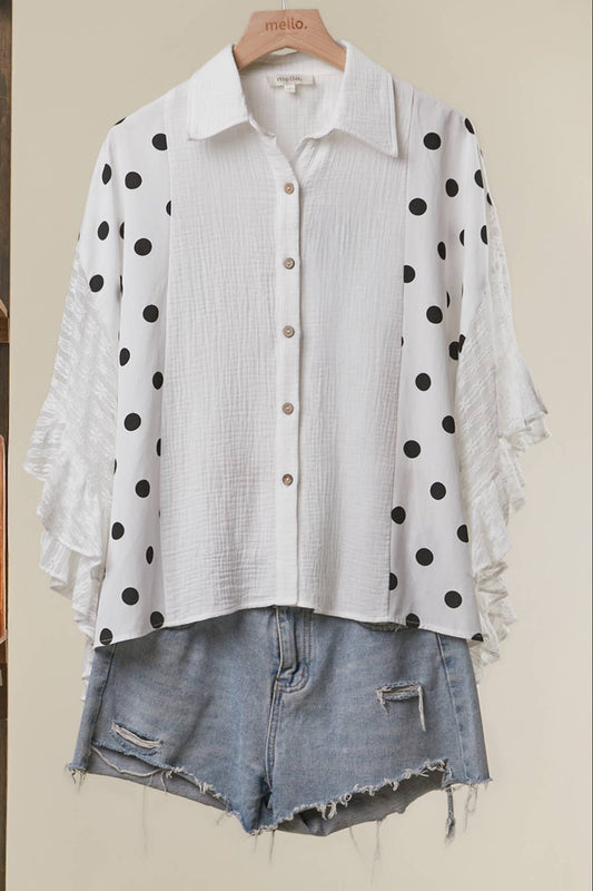 Polka Dots & Lace Blouse