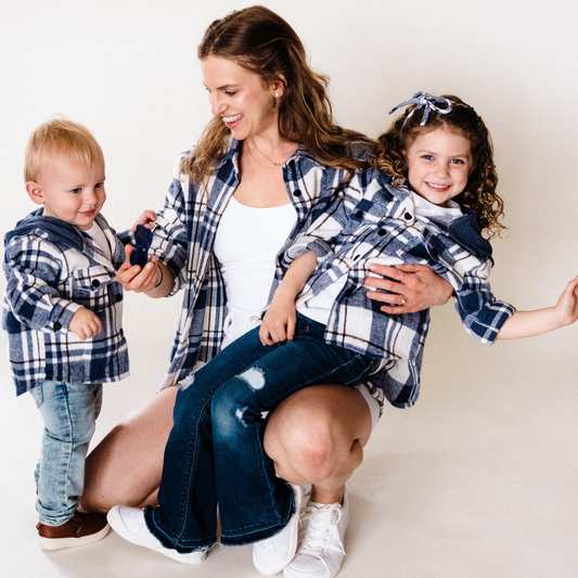 Mommy & Me Navy Plaid Flannel