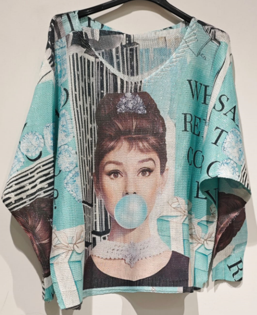 Blue Bubble Gum Italian Sweater