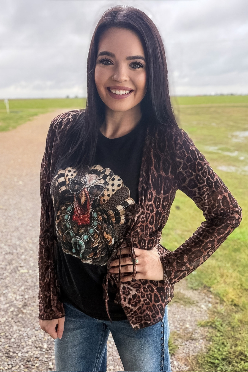 Leopard Tie Cardigan
