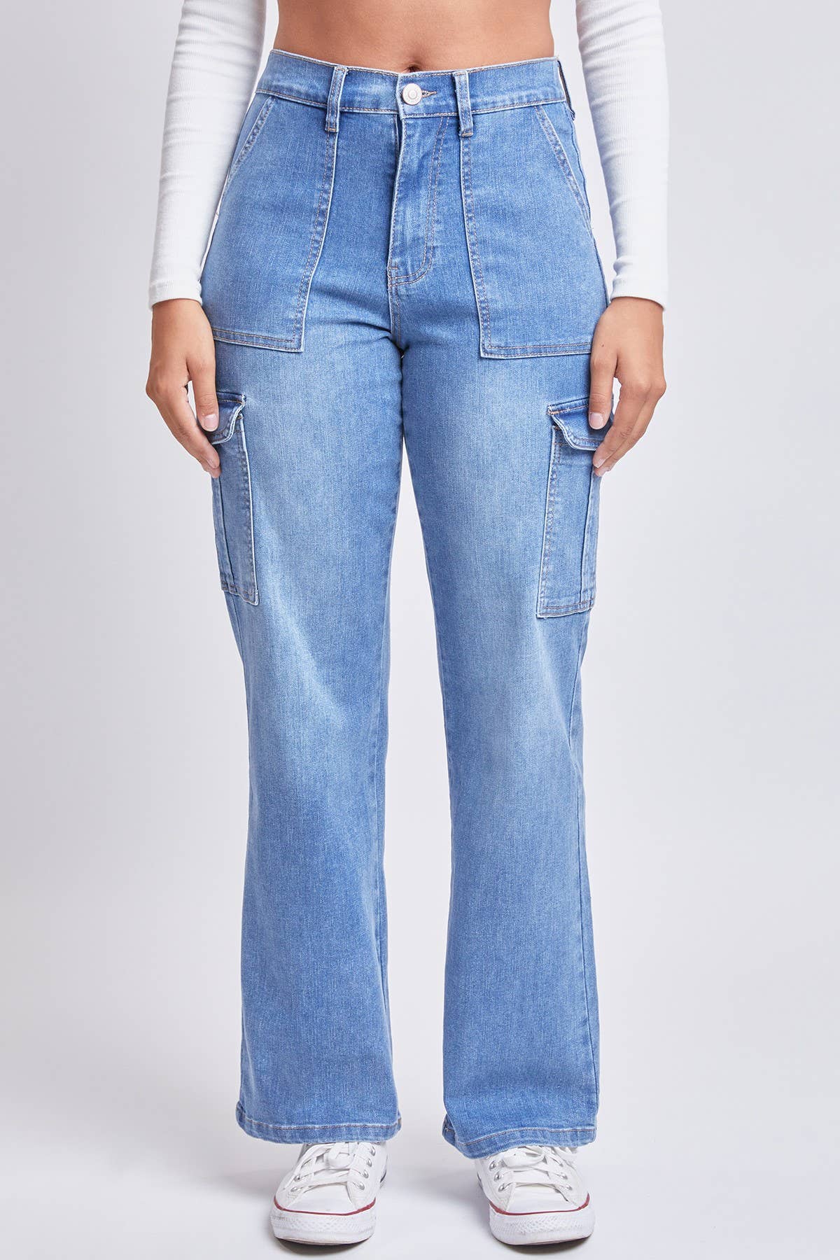 High Rise Straight Leg Cargo Jean