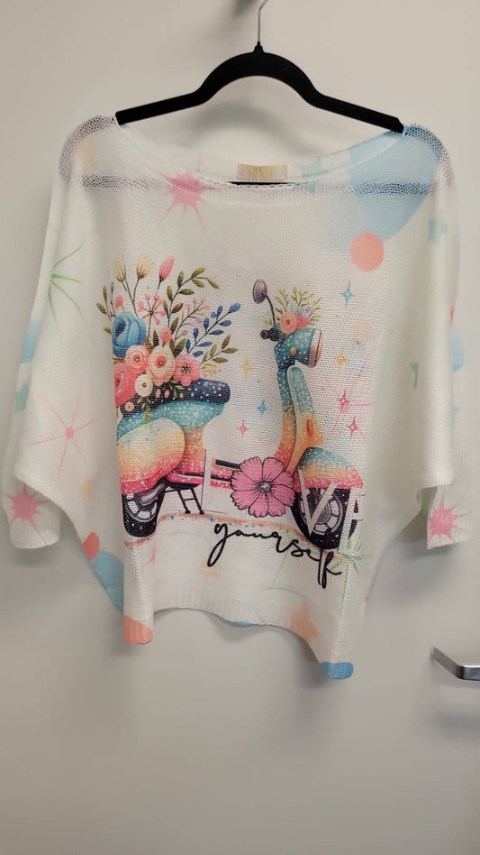 Scooter Print Knit Sweater