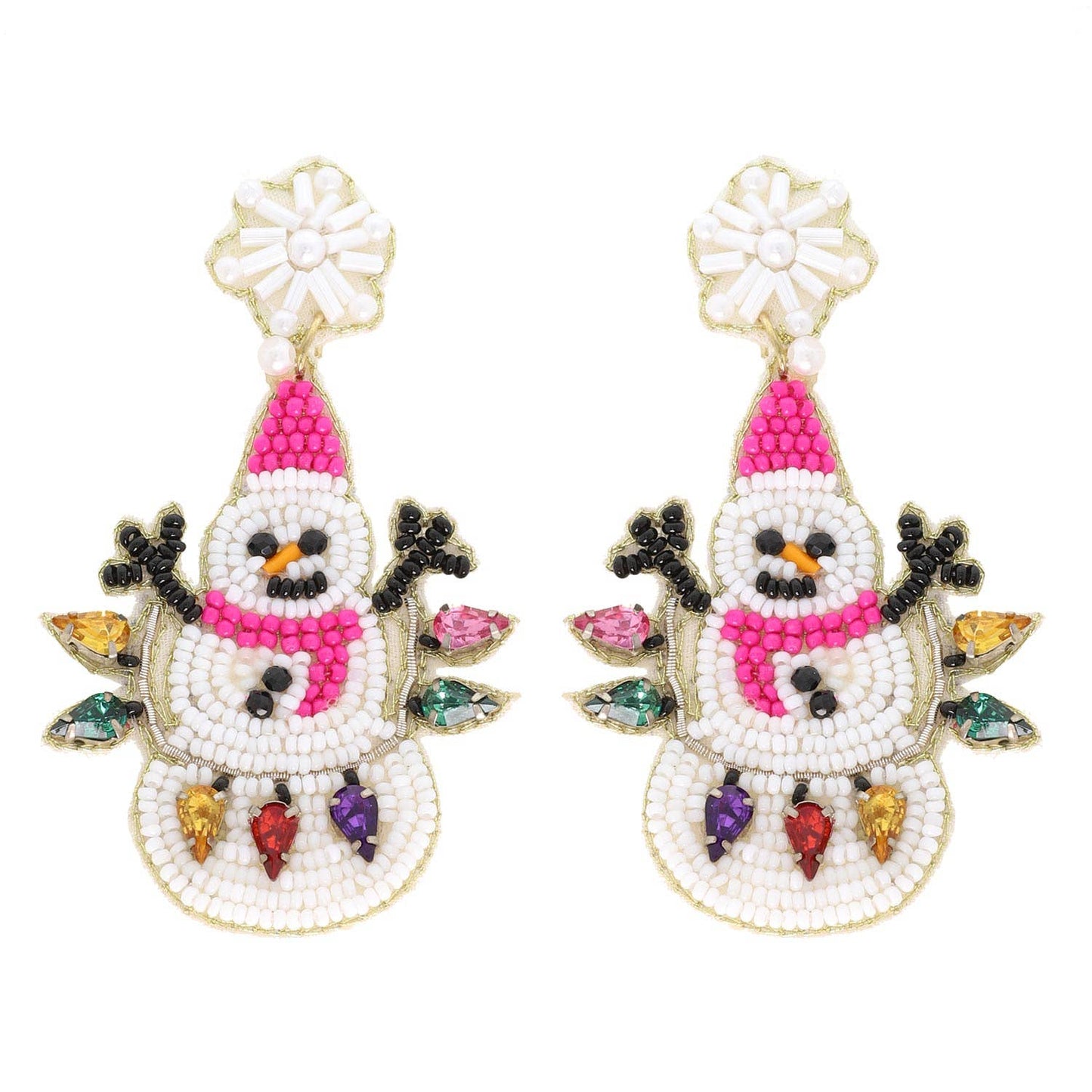 Snowman Beaded Earrings