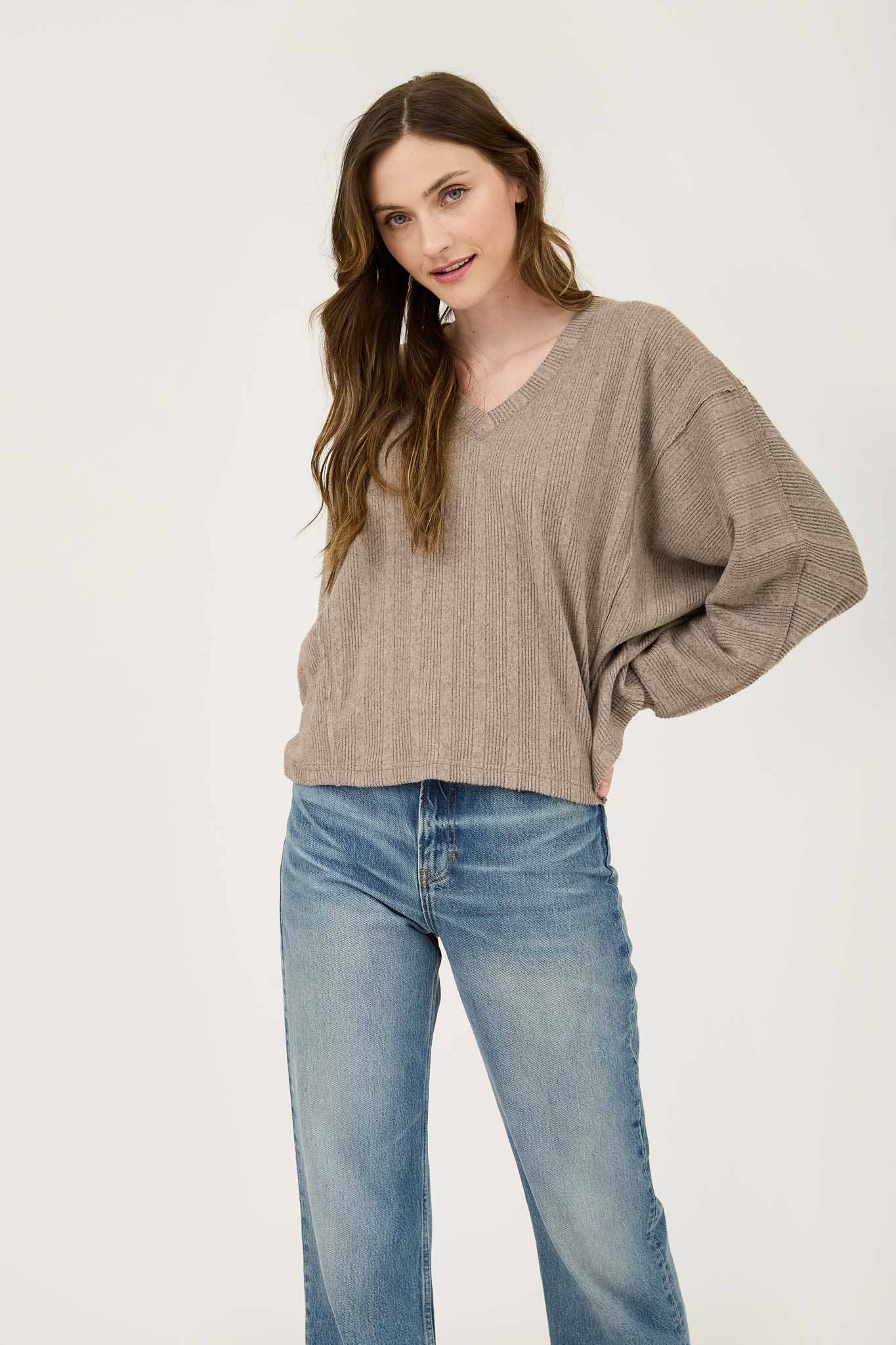 Taupe Knit Top