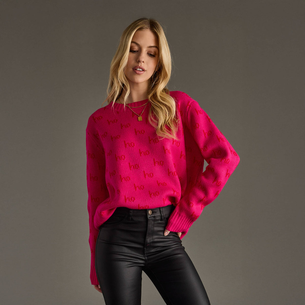 Bright Pink Ho Ho Ho Sweater