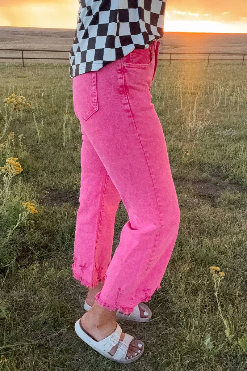 Retro Pink Crop Jeans