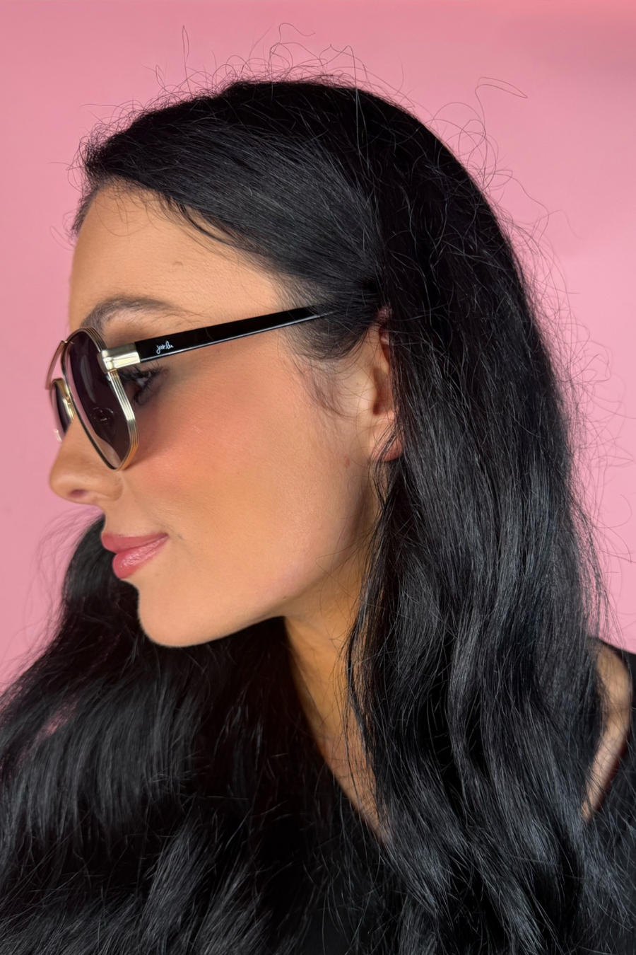 Here Comes The Sun Aviator Sunglasses - Black