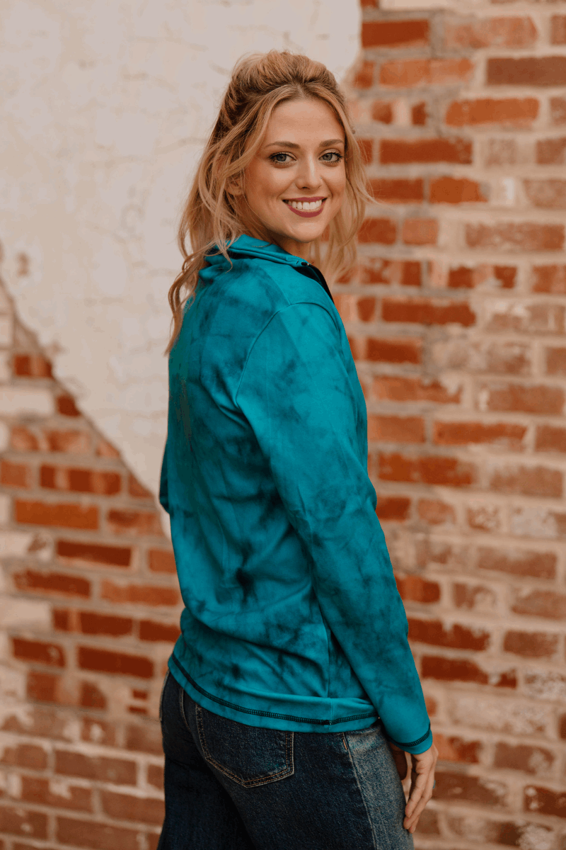 Turquoise Faded Pullover