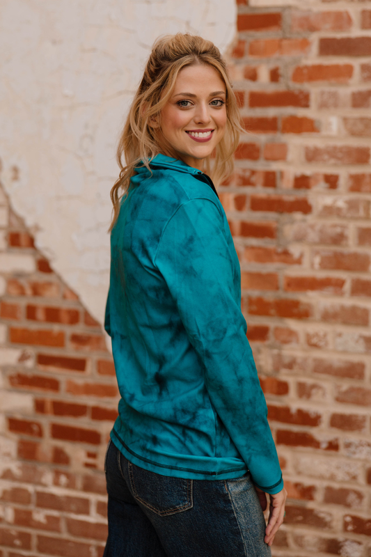 Turquoise Faded Pullover
