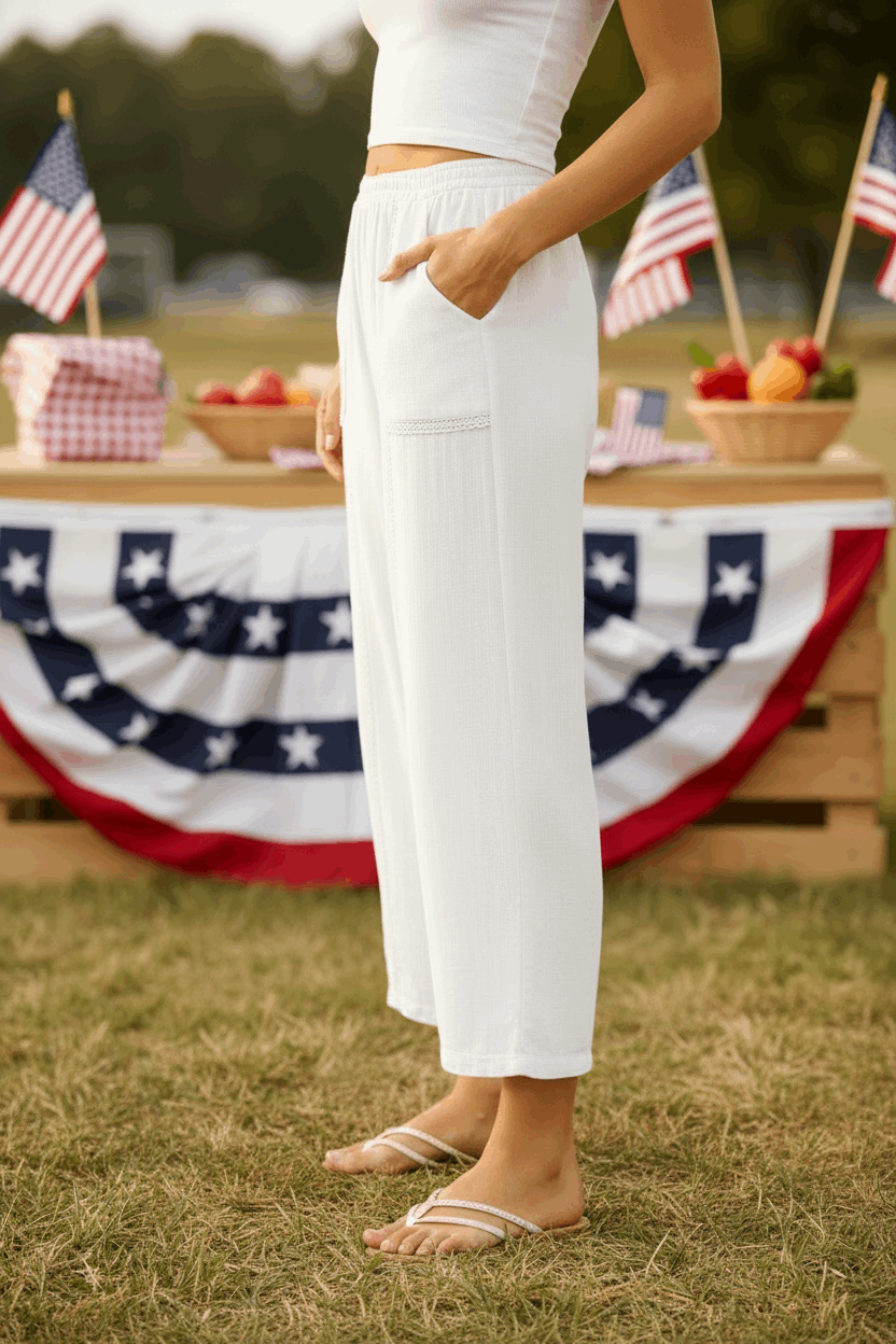 White Gauze Wide Leg - Style Junkie Boutique