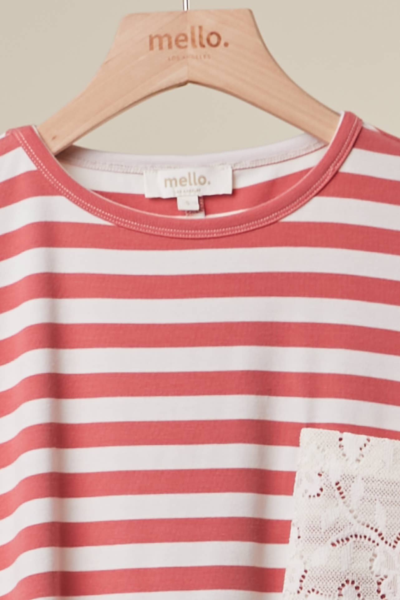Striped Lace Trim Top Red & White - Style Junkie Boutique