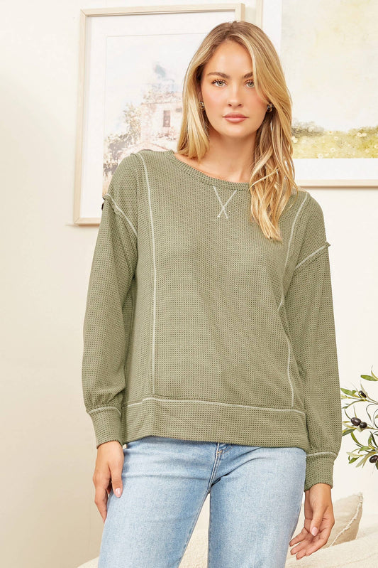 Waffle Knit - Olive