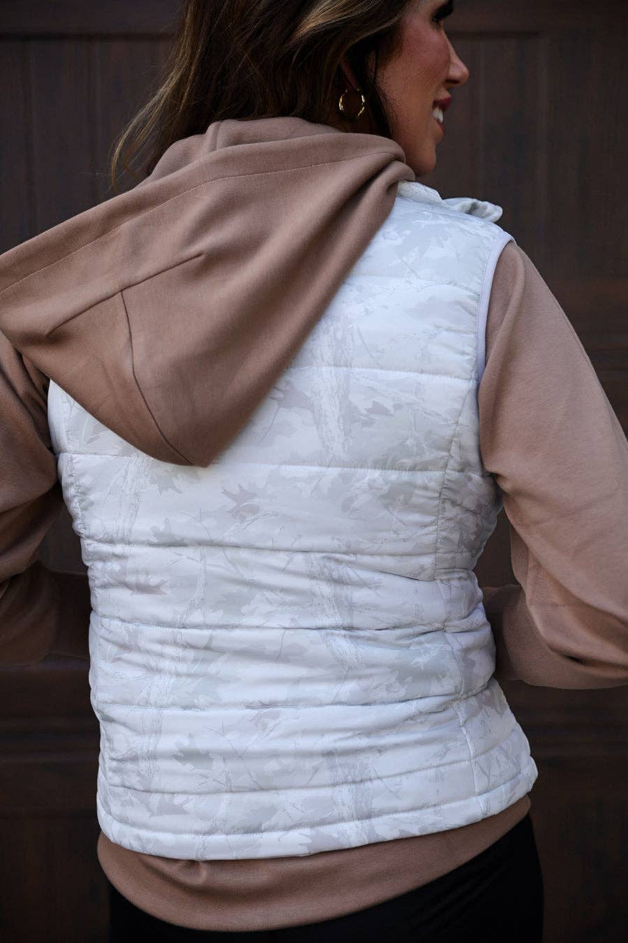 White Camo Puffer Vest