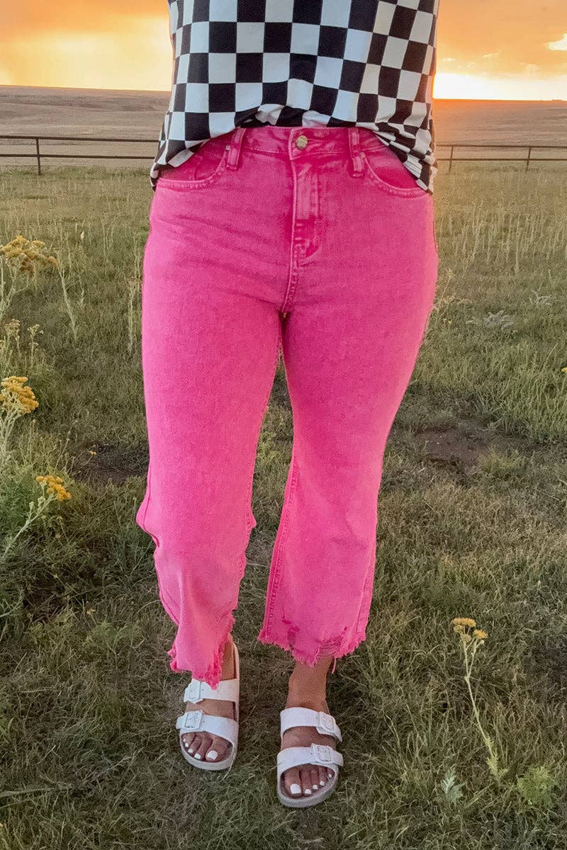 Retro Pink Crop Jeans