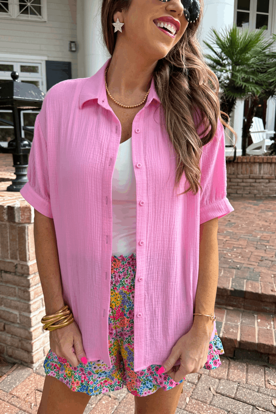 Pink Gauze Blouse