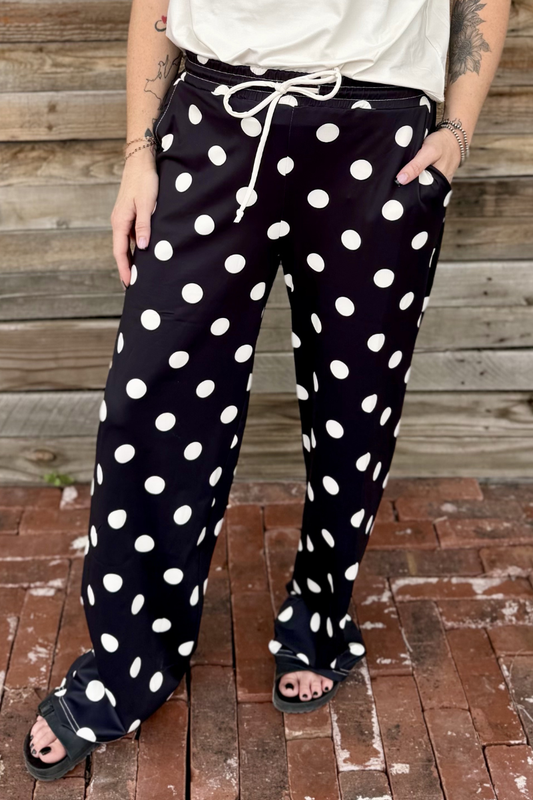 Polka Dot Posie Wide-Leg Comfy Pants