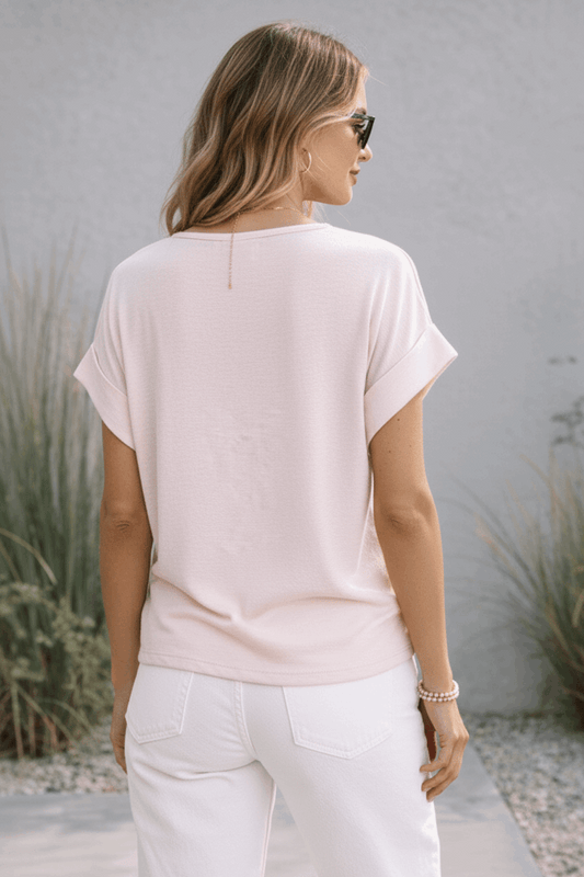 Matte Air Flow V-Neck Pink - Style Junkie Boutique 