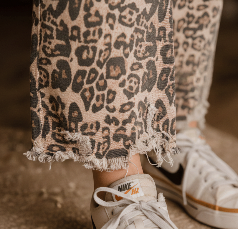 Leopard Distressed Jeans