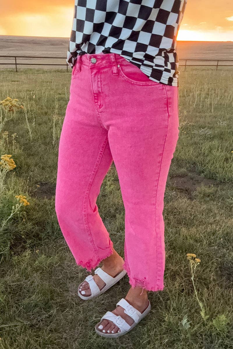 Retro Pink Crop Jeans