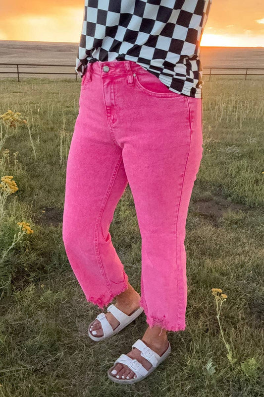 Retro Pink Crop Jeans