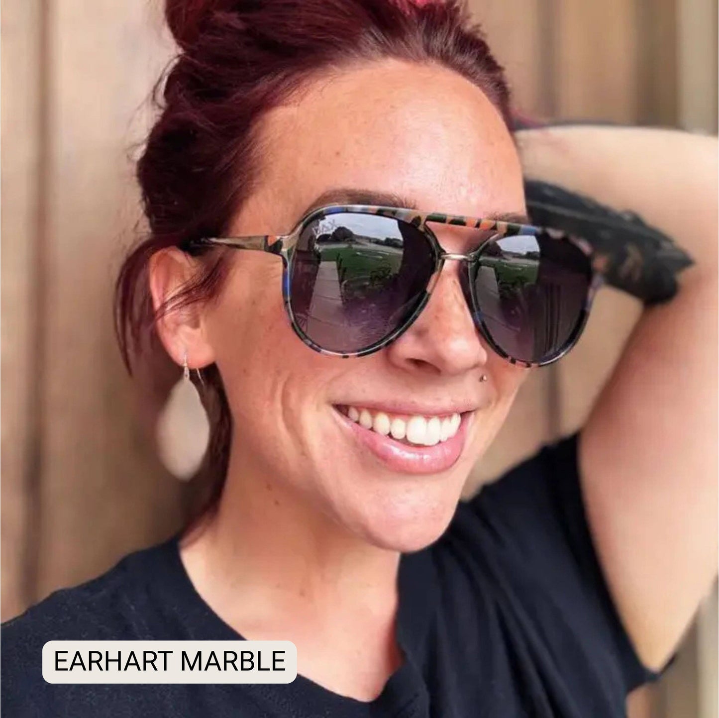 DAX Earhart Aviator Sunglasses - Marble