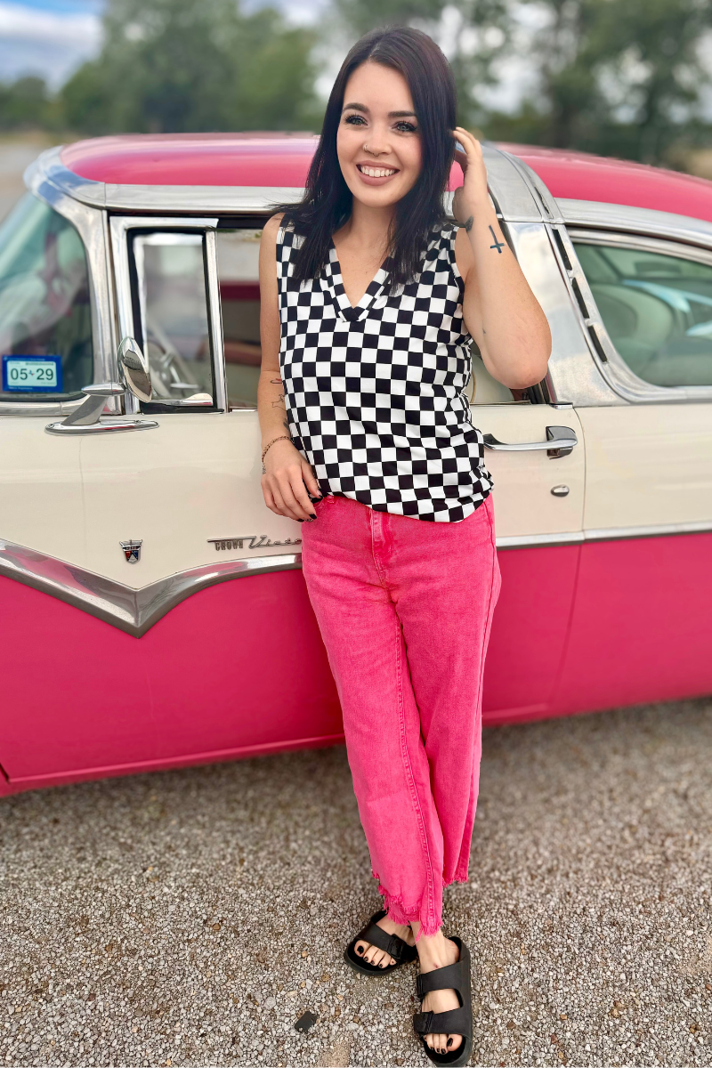 Retro Pink Crop Jeans