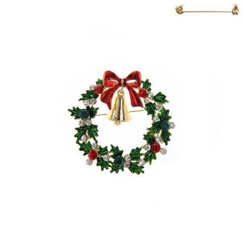 Christmas Wreath Brooch Pin